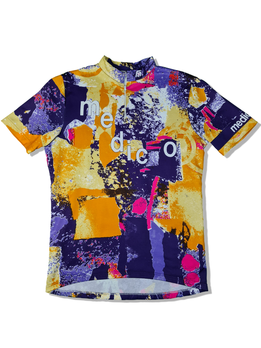 Vintage Medico Radtrikot Bunter Abstrakt L-XL