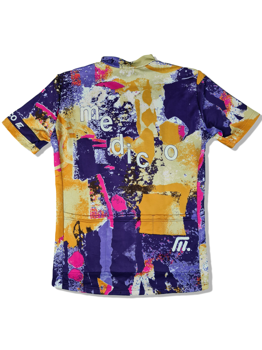 Vintage Medico Radtrikot Bunter Abstrakt L-XL