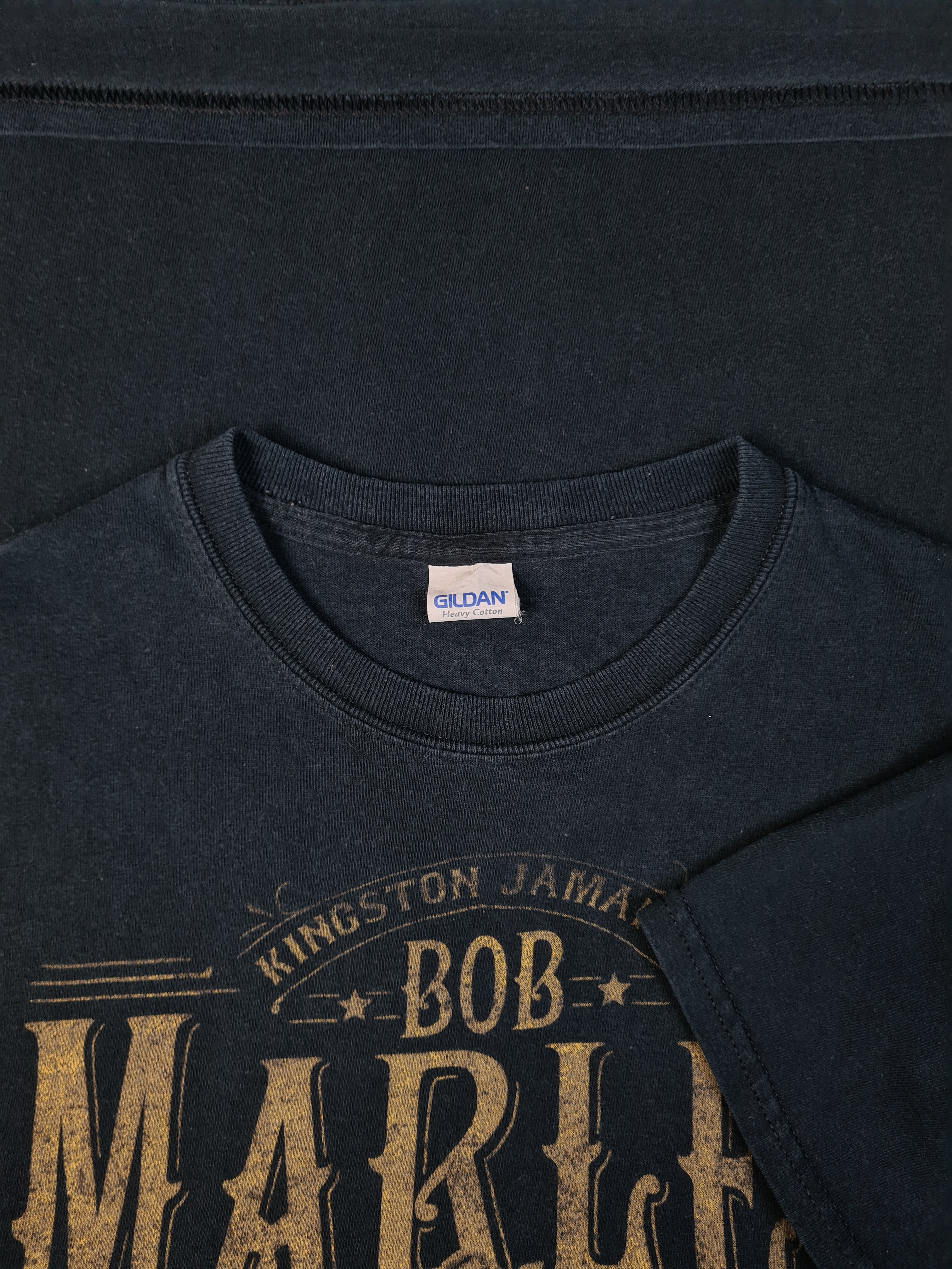 Modernes Gildan Shirt Bob Marley Bedruckt Schwarz M - RareRags