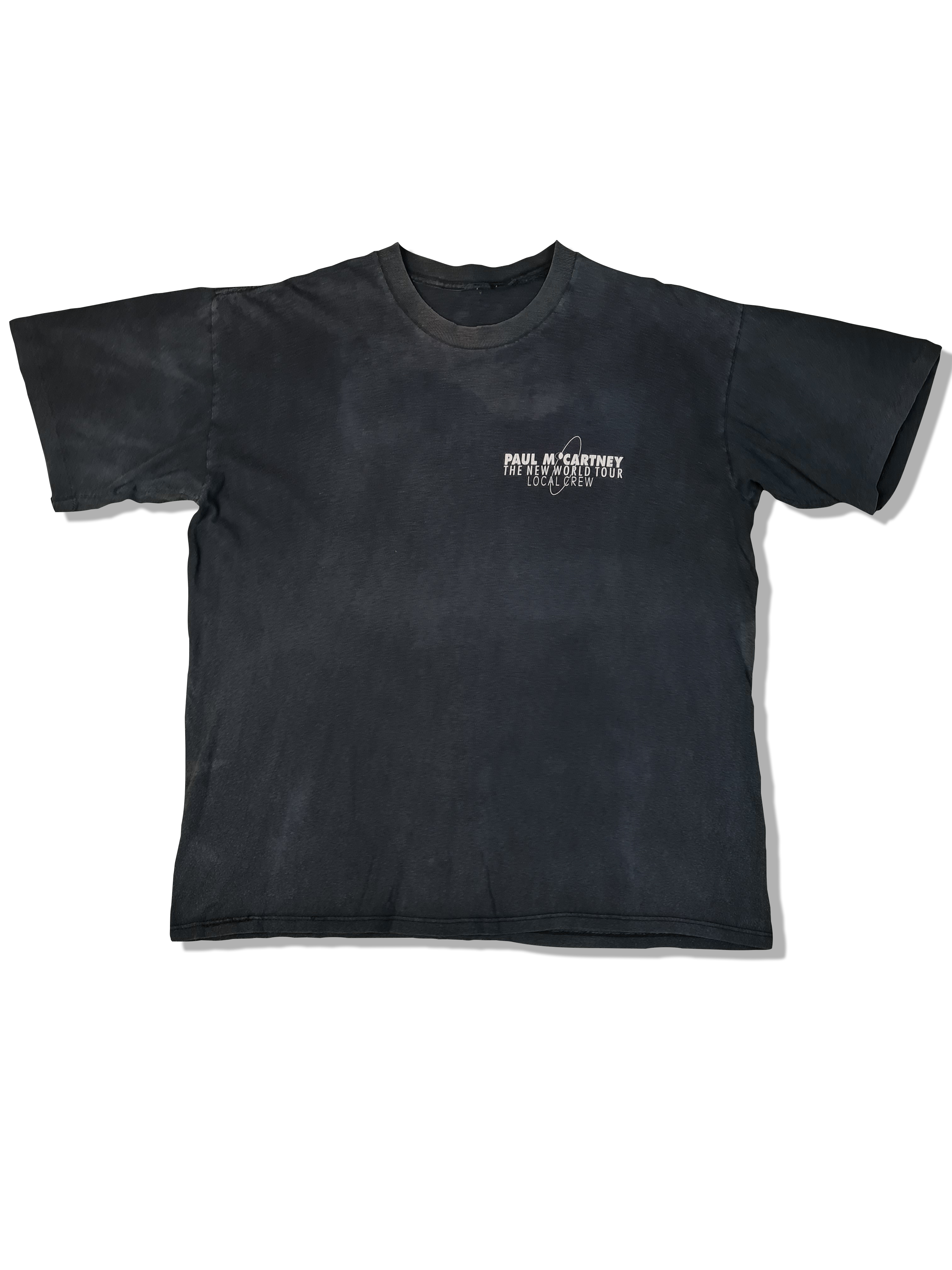 Vintage Paul Mc Cartney Shirt 1993 The New World Tour Local Crew Single Stitched Schwarz L-XL - RareRags