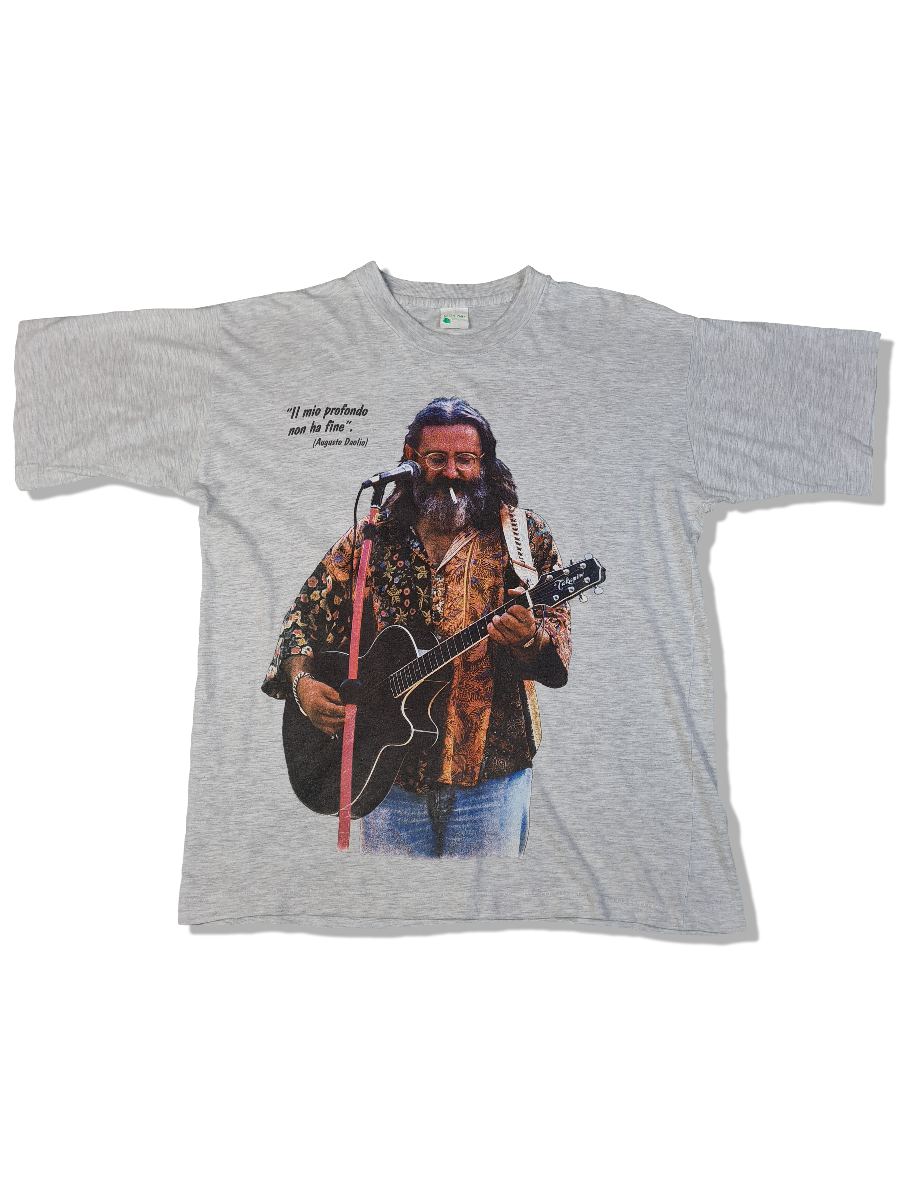 Vintage I Nomadi Shirt 80s Augosto Daolio Single Stitched Grau M-L - RareRags