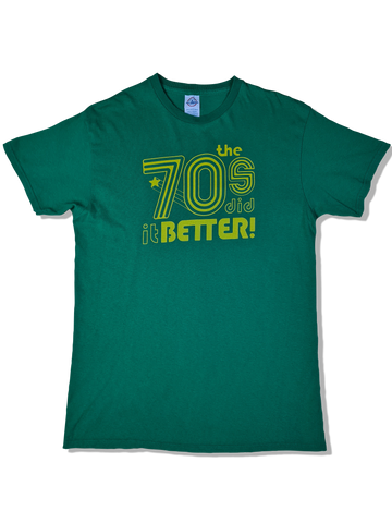 Modernes Detla Pro Weight Shirt "the 70s did it better!" Grün M