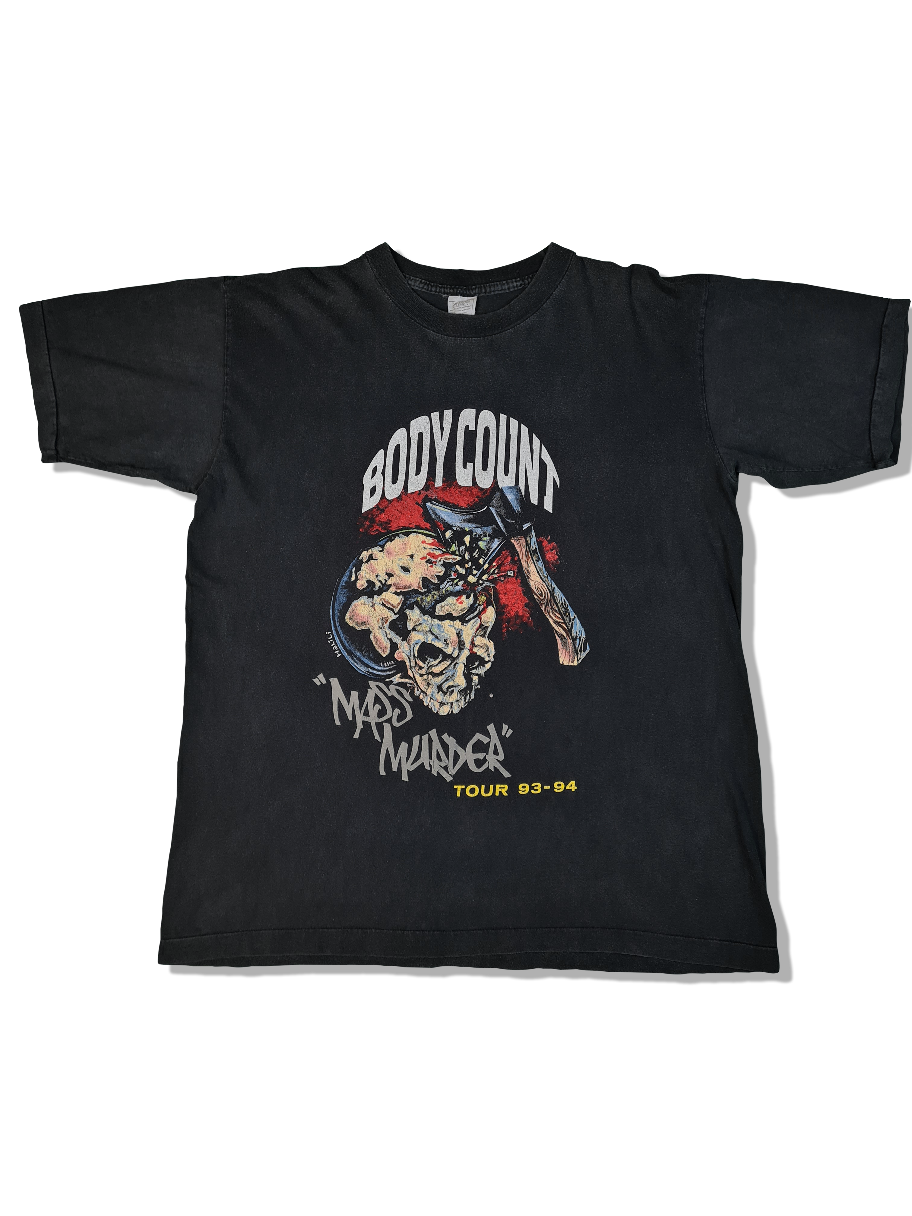 Rare! Vintage Body Count Shirt "Mass Murder" Tour 93-94 Single Stitched L - RareRags