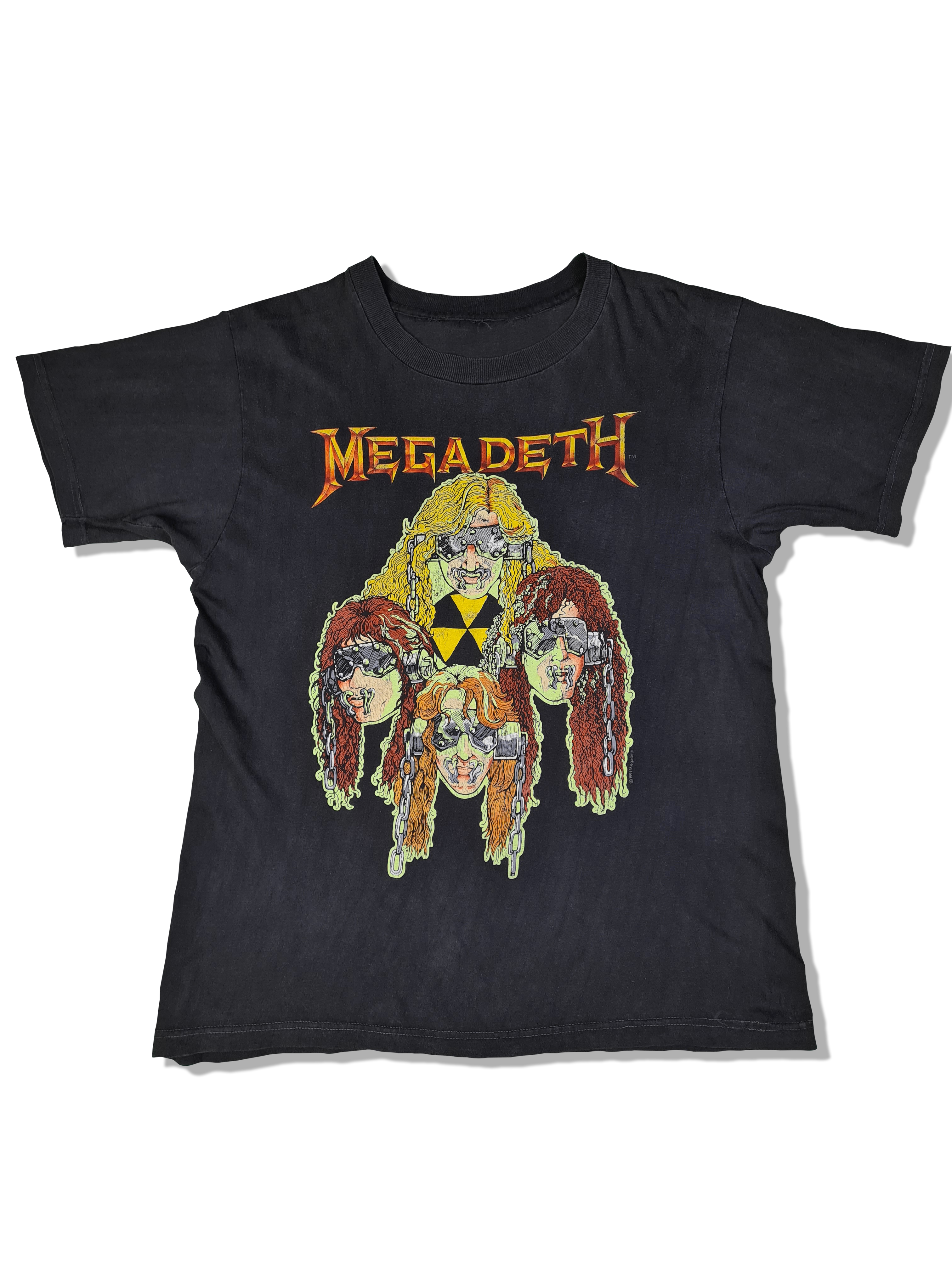 Rare! Vintage Megadeth Shirt Vic Rattlehead 1991 Schwarz M-L - RareRags
