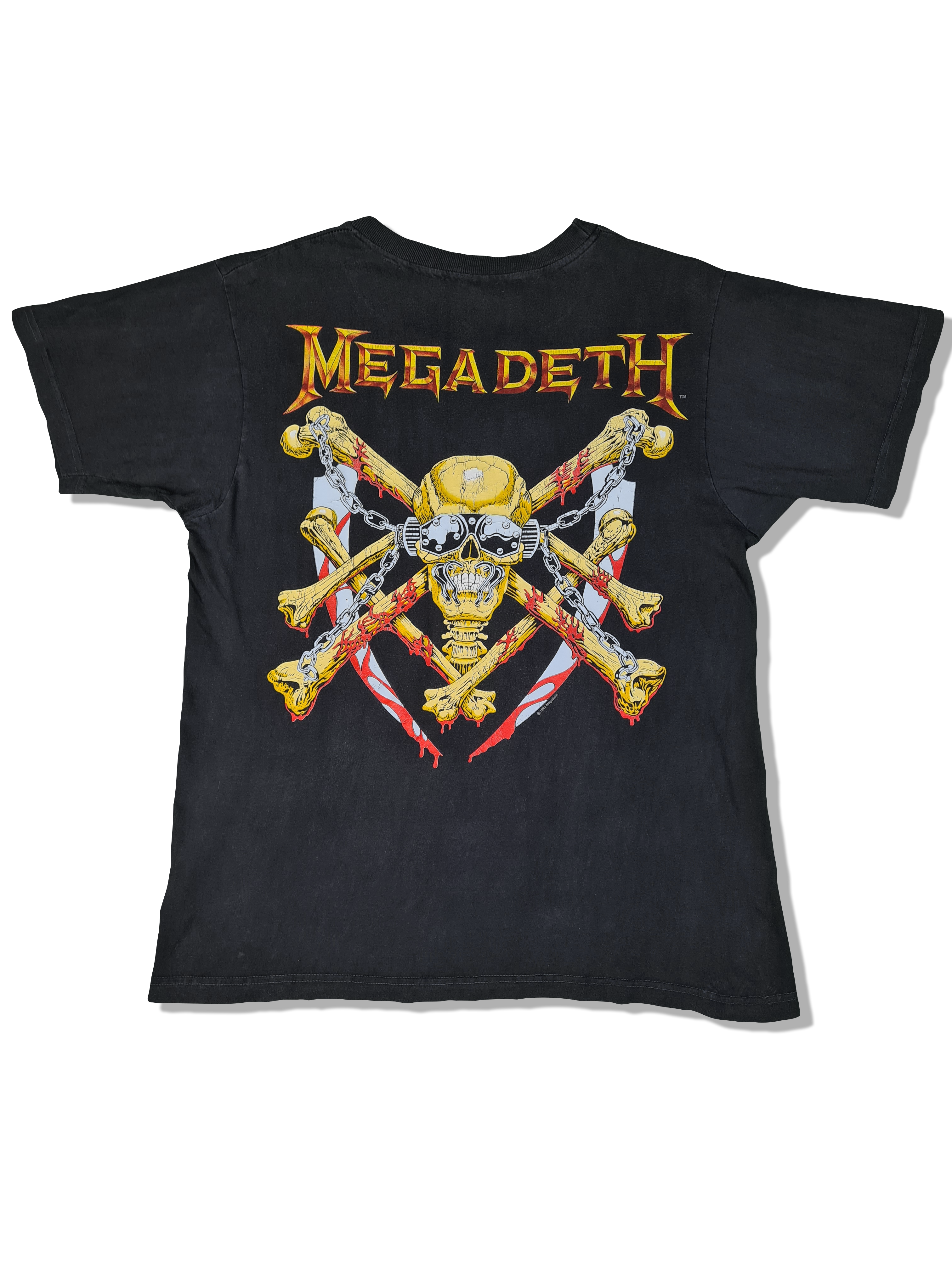 Rare! Vintage Megadeth Shirt Vic Rattlehead 1991 Schwarz M-L - RareRags