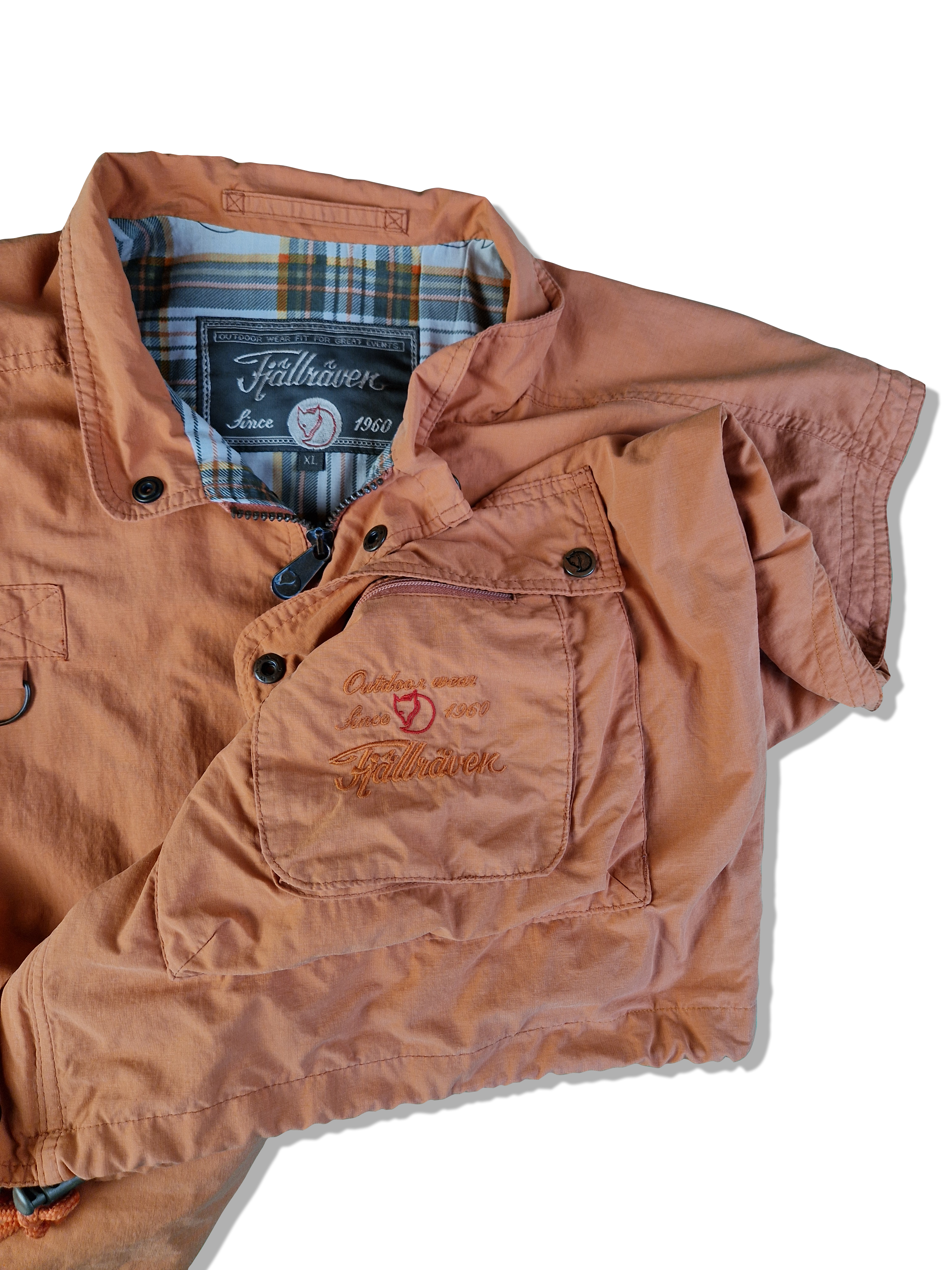 Vintage Fjällräven Fischerweste Multipocket Techwear Orange XL - RareRags