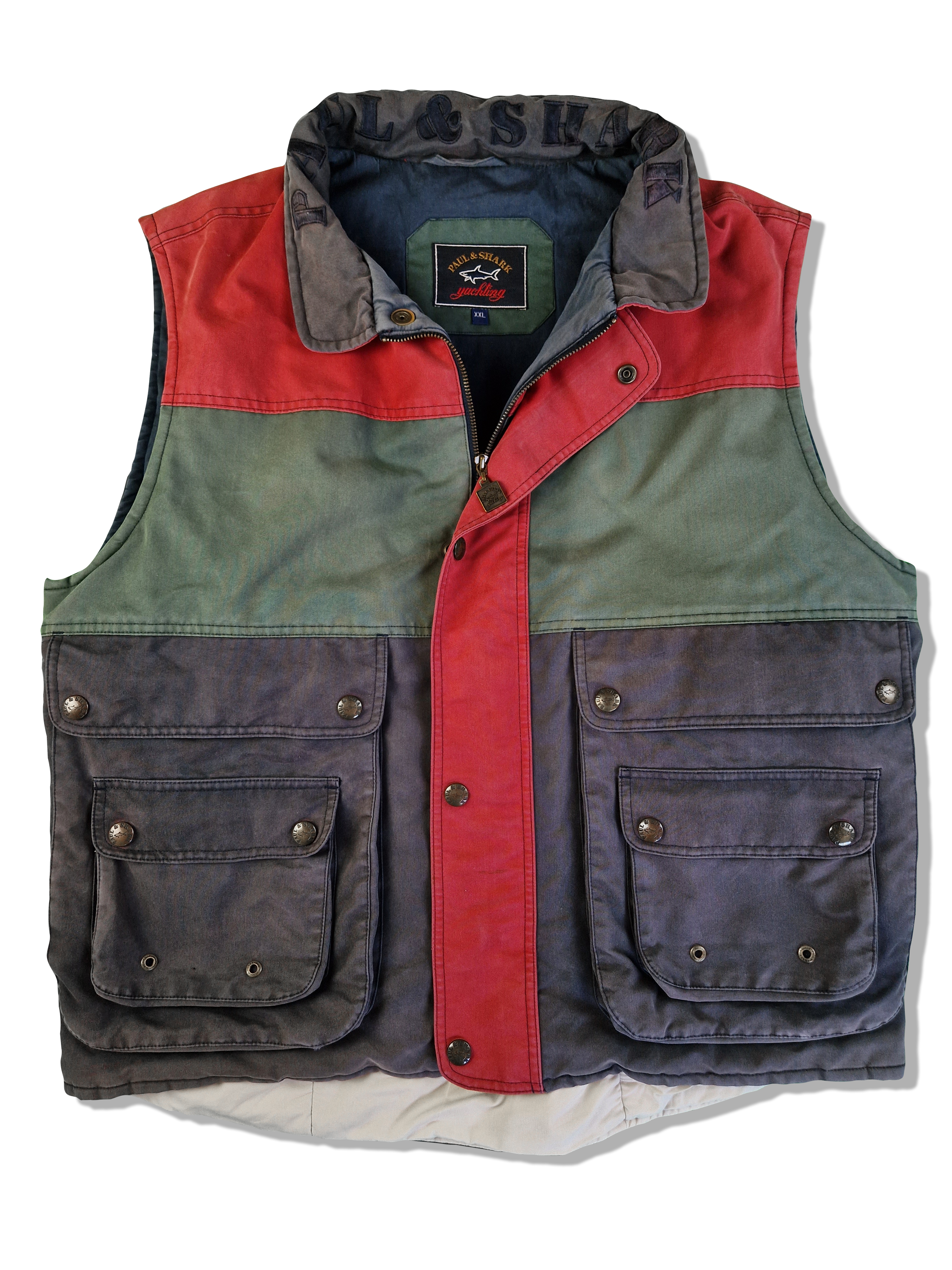 Vintage Paul & Shark Weste Gefüttert Dunkelblau Grün XXL - RareRags
