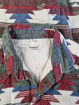 Vintage Ad*Hoc Weste Ethnomuster Rot Blau L