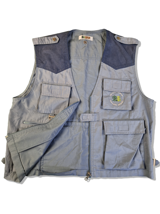 Vintage Kolon Sport Weste Japanese Workwear Techwear Blau Grau M-L