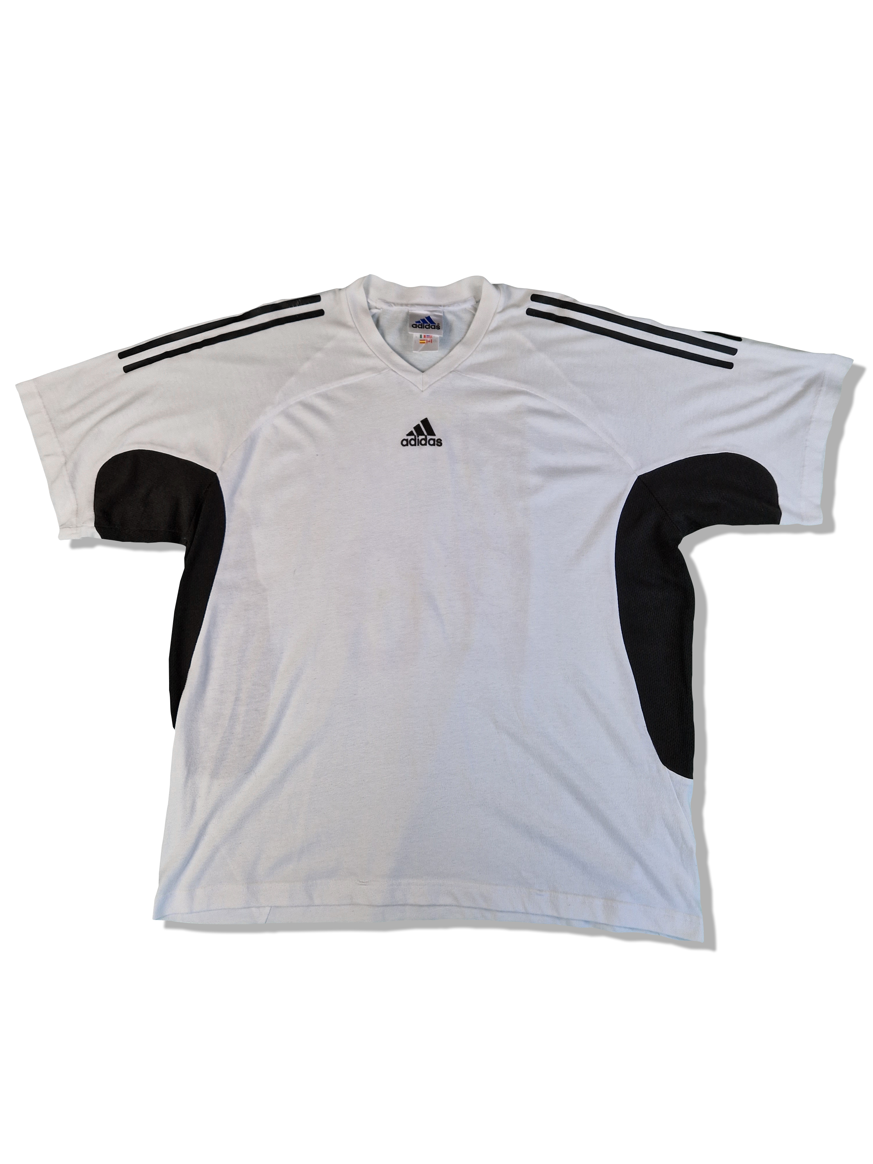 Vintage Adidas Shirt 2002 Fußballgott #20 Bedruckt Weiß XL - RareRags