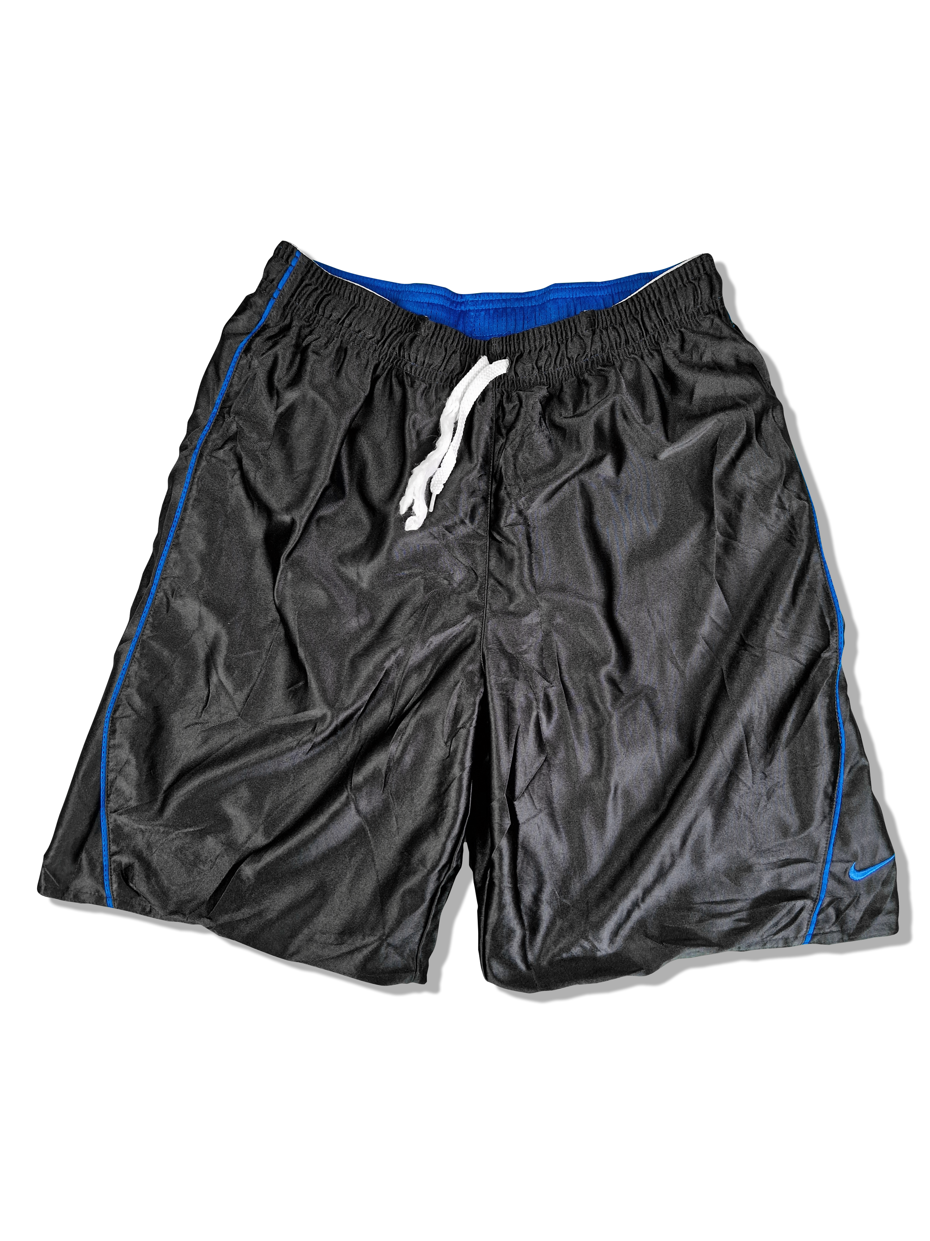 Vintage Nike Shorts Basketball Reversible Blau Schwarz M-L