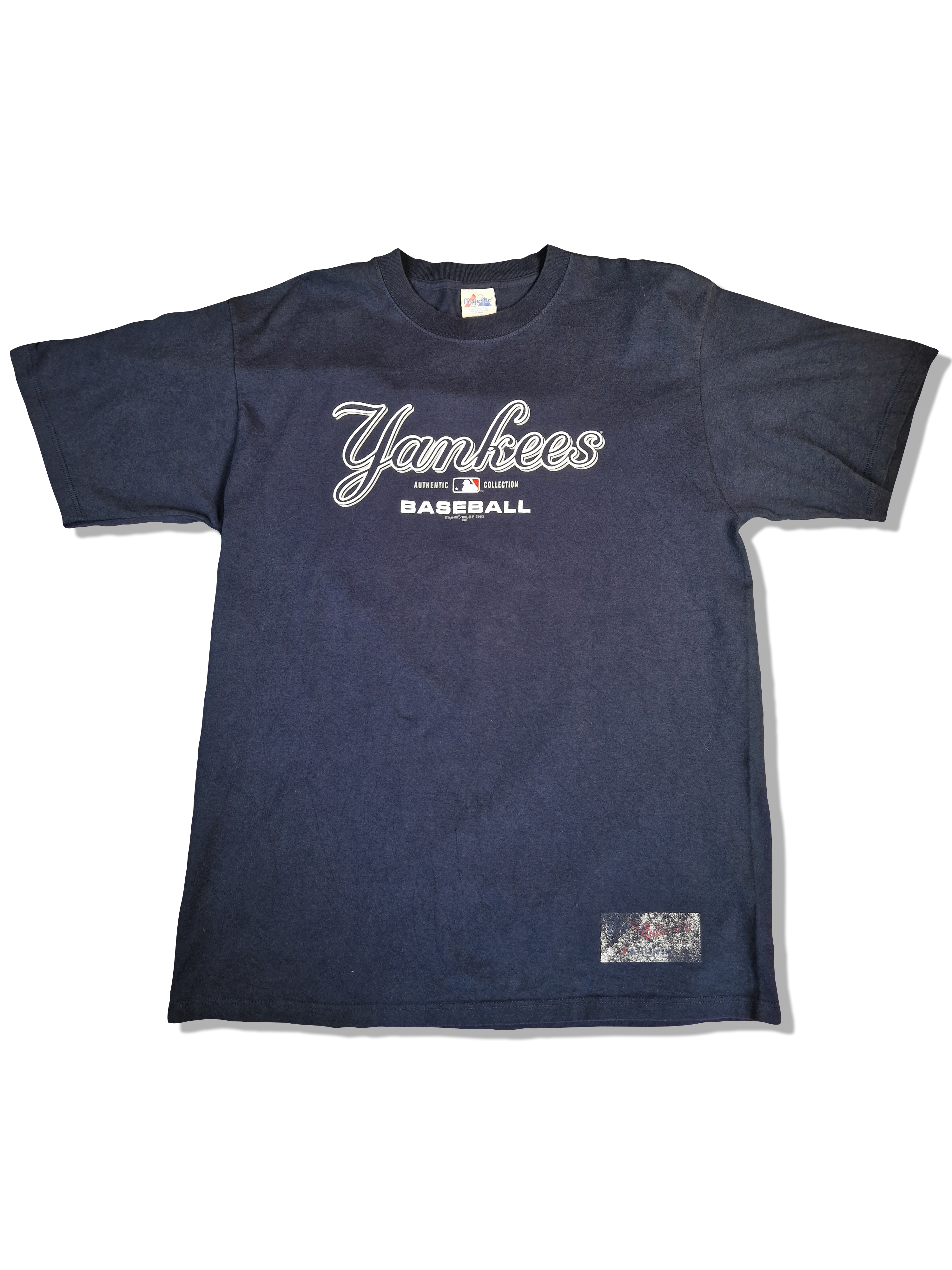 Vintage Majestic Shirt NY Yankees Baseball Made In USA Dunkelblau L - RareRags