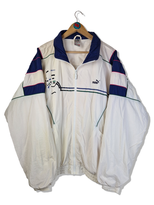 Vintage Puma Sportanzug Made In Korea Weiß Dunkelblau XXL