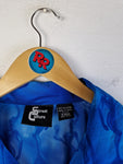 Vintage Street Culture Kurzarmhemd Abstract Wave Pattern Made In Korea Blau XL