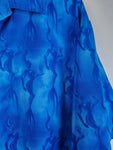 Vintage Street Culture Kurzarmhemd Abstract Wave Pattern Made In Korea Blau XL