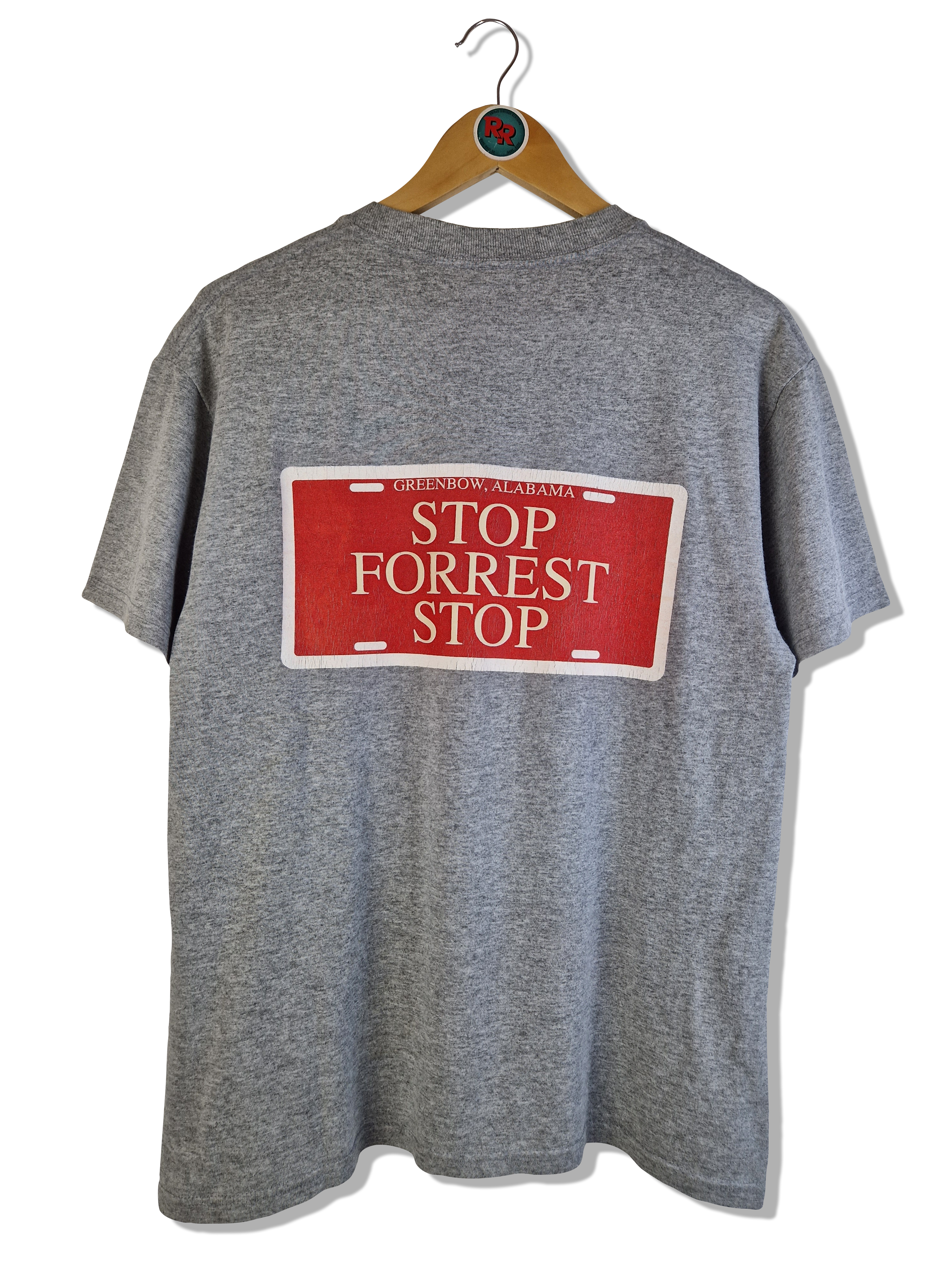 Vintage Bubba Gump Shirt 2003 "Run Forrest/Stop Forrest" Backprint Grau M - RareRags