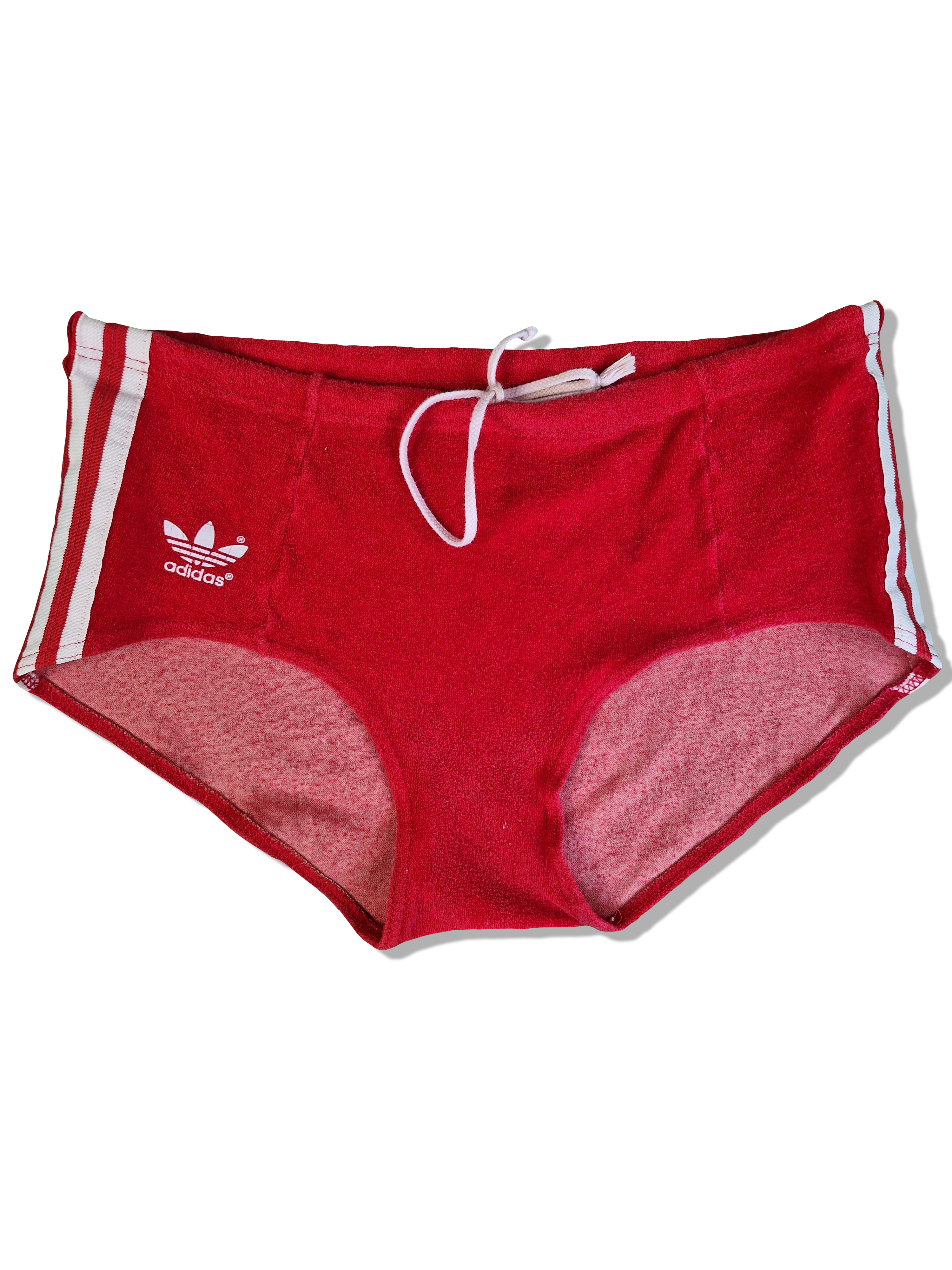 Vintage Adidas Shorts Velour/Samt Sprinter Made In West Germany Rot (D4) M - RareRags
