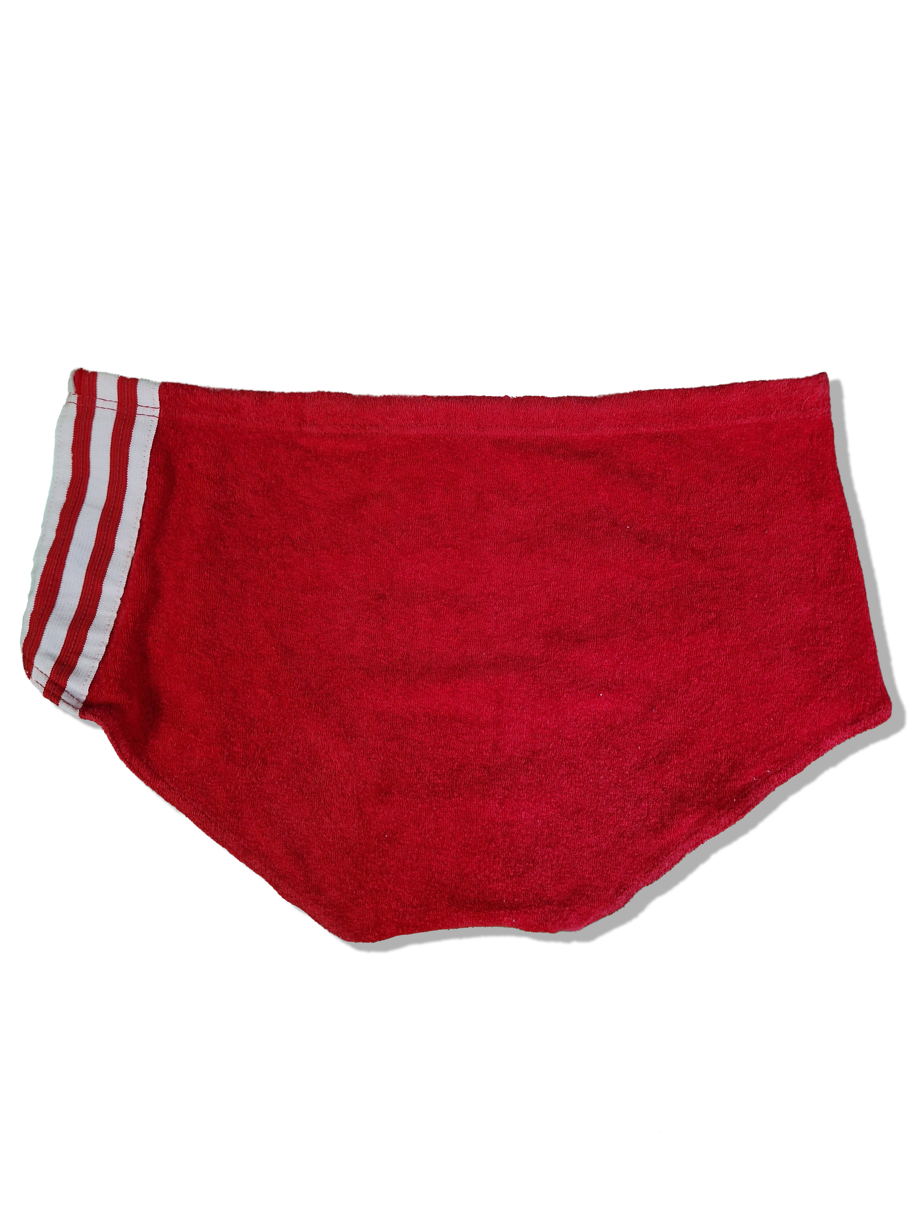 Vintage Adidas Shorts Velour/Samt Sprinter Made In West Germany Rot (D4) M - RareRags