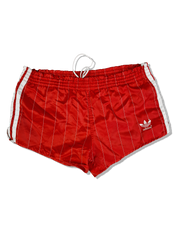 Vintage Adidas Shorts Glanz Sprinter "Santiago" Nadelstreifen Rot Made In West Germany Rot (D4) M-L - RareRags