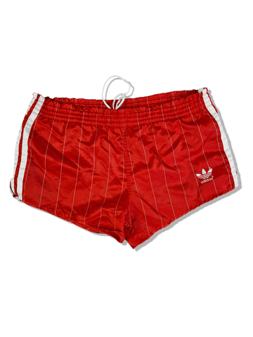 Rare! Vintage Adidas Shorts Glanz Sprinter Nadelstreifen Rot Made In West Germany Rot (D4) M-L