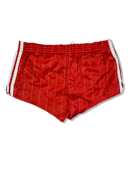 Rare! Vintage Adidas Shorts Glanz Sprinter Nadelstreifen Rot Made In West Germany Rot (D4) M-L