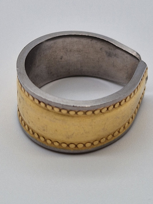 Upcycling Besteckschmuck Ring  Gold Optik
