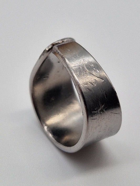 Upcycling Besteckschmuck Ring Basic 02 Silber Optik