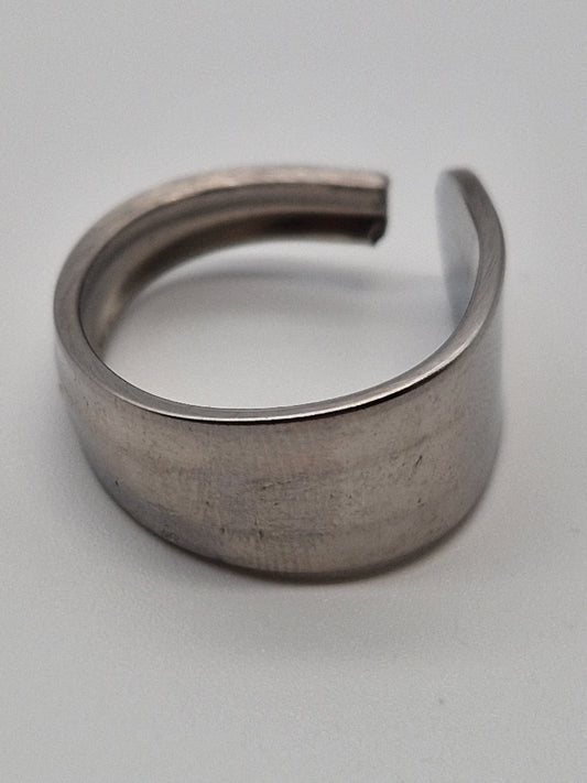 Upcycling Besteckschmuck Ring Tischfein Silber Optik