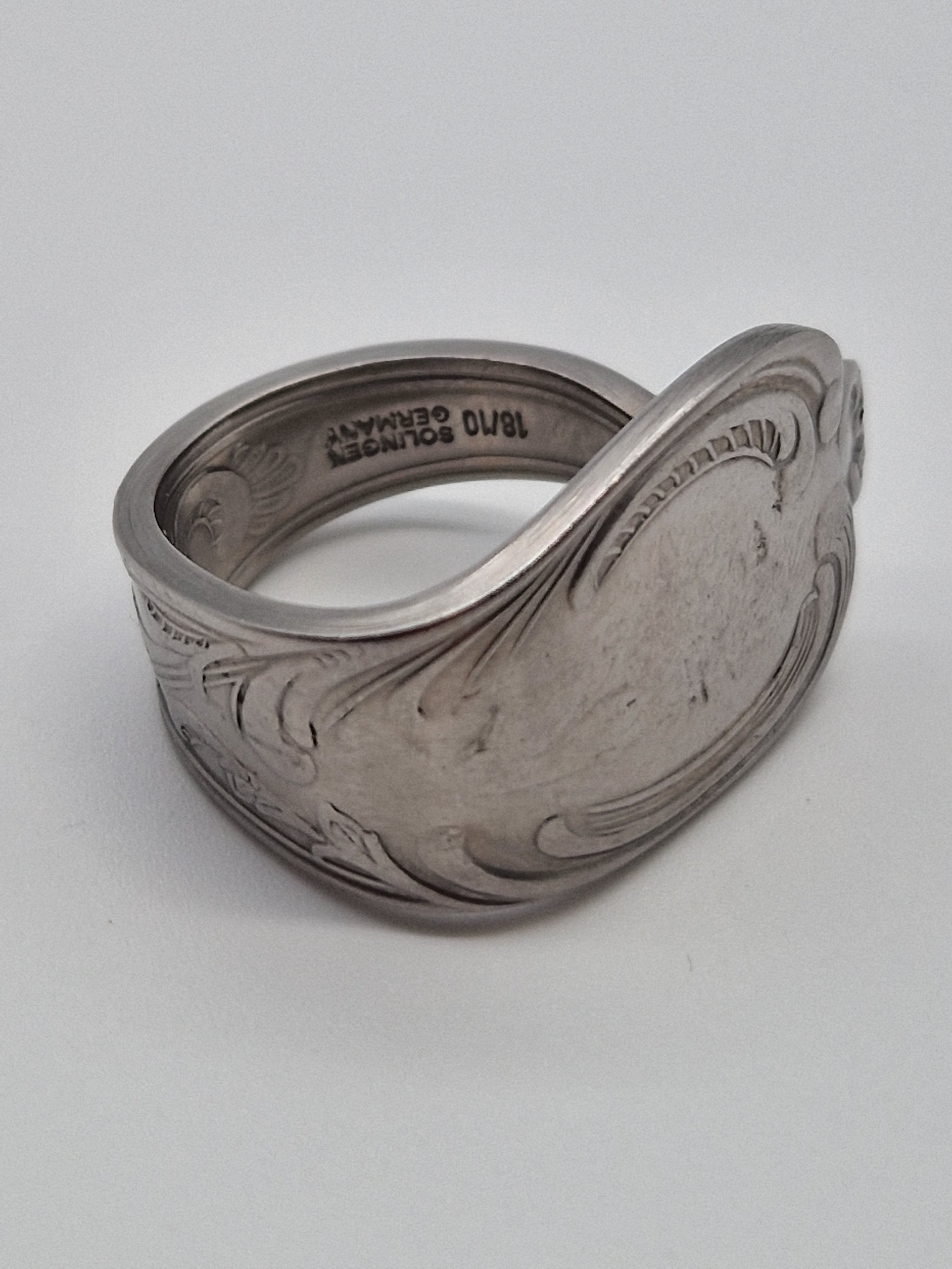 Upcycling Besteckschmuck Ring Solingen Silber Optik