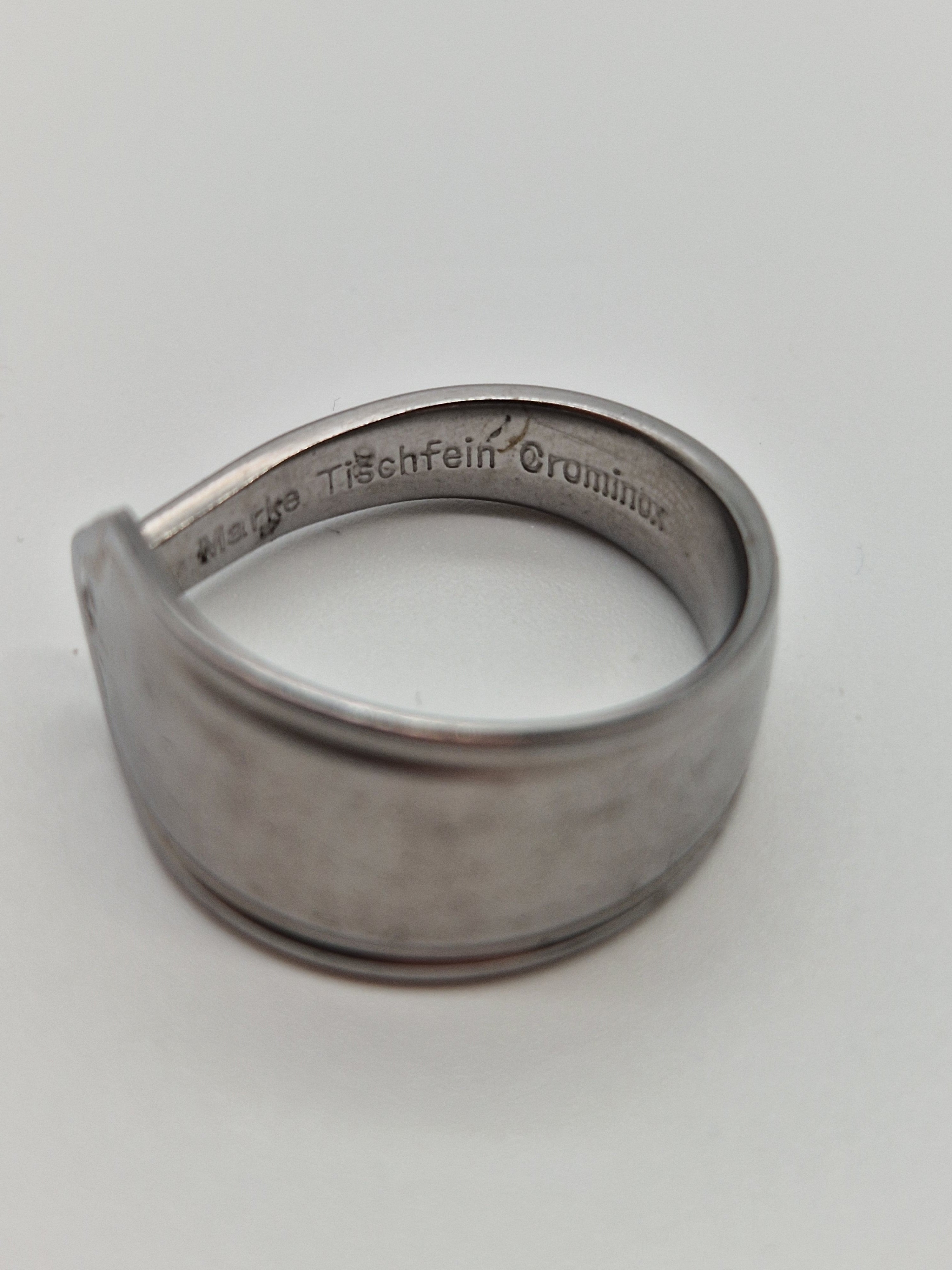 Upcycling Besteckschmuck Ring Basic 03 Silber Optik