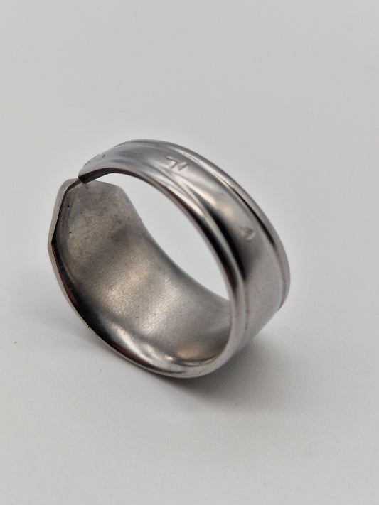 Upcycling Besteckschmuck Ring Basic 03 Silber Optik