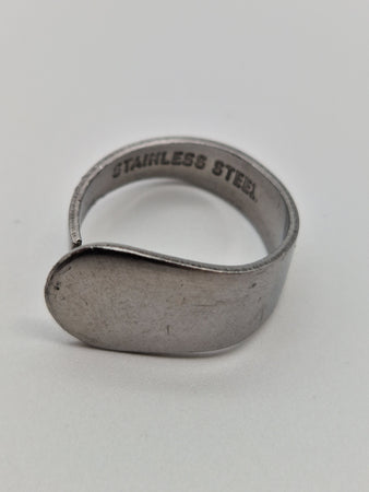 Upcycling Besteckschmuck Ring Stainless Steel Silber Optik