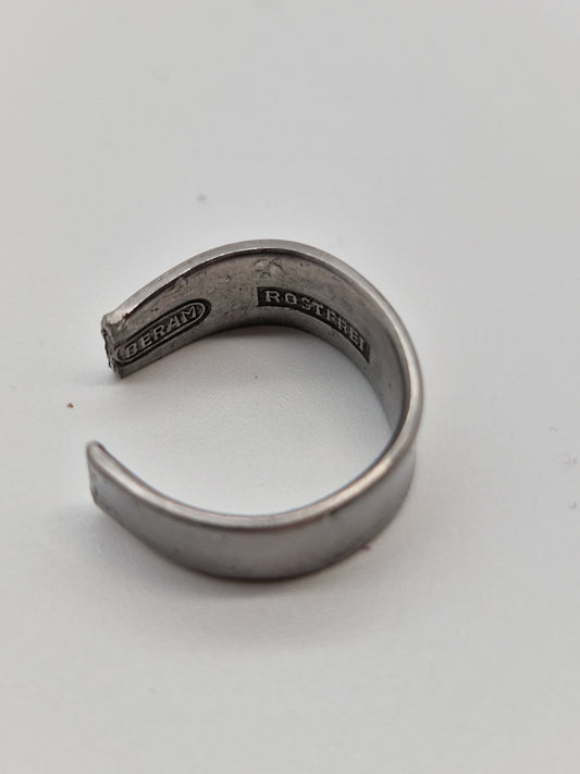 Upcycling Besteckschmuck Ring Rostfrei Silber Optik