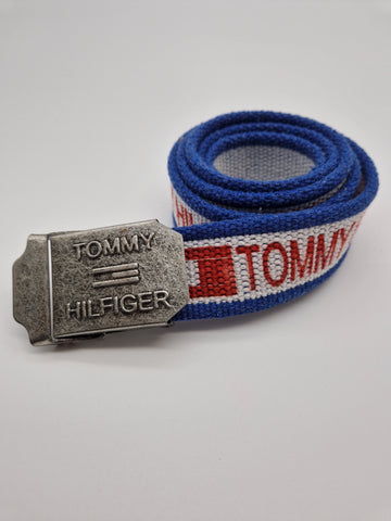 Y2K Tommy Hilfiger Gürtel Koppelschließe Weiß Blau