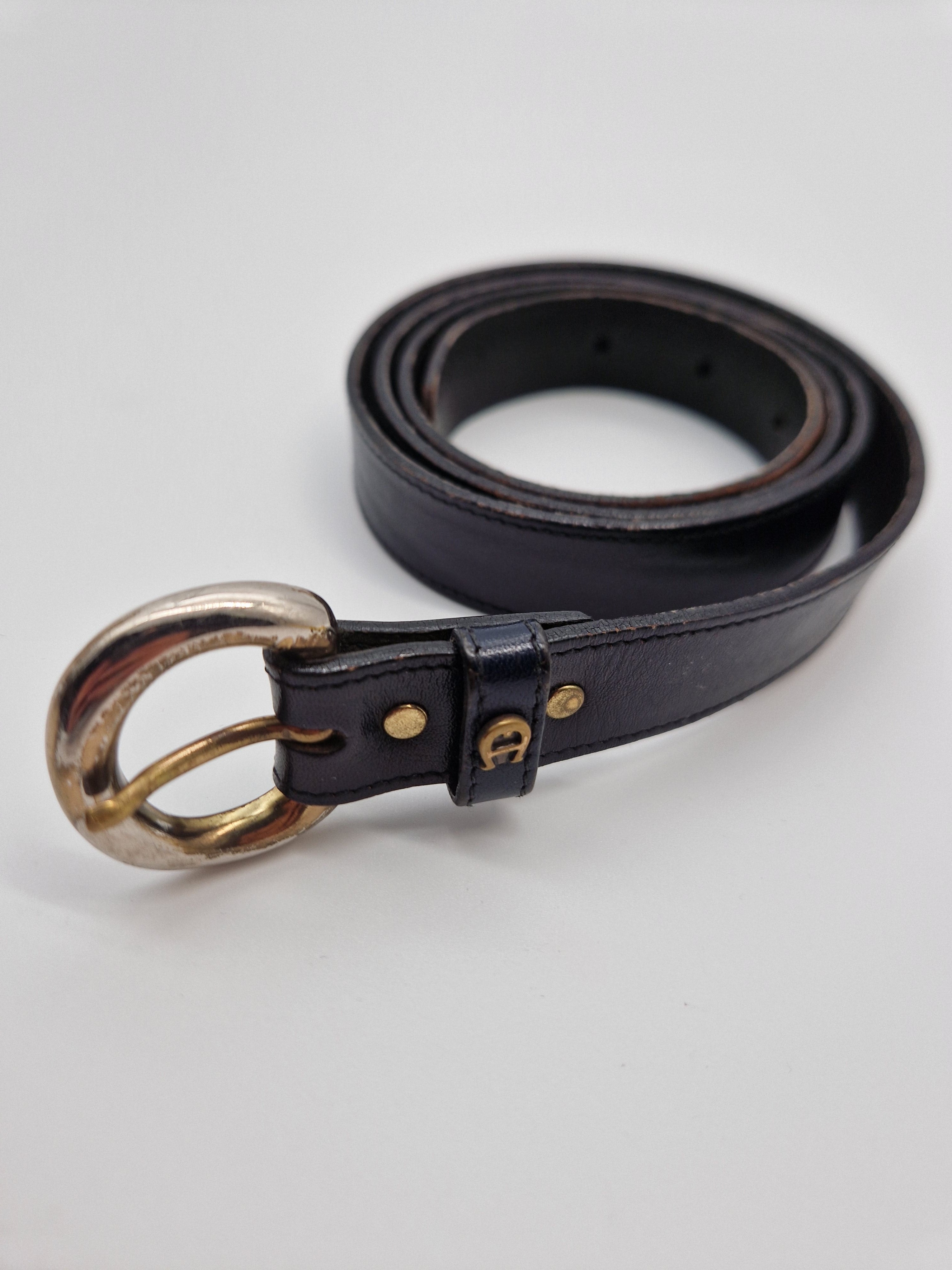 Vintage Aigner Gürtel Basic Schwarz
