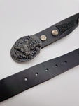 Vintage Siskeyou Gürtel 1992 Made In USA Leder Schwarz