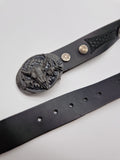 Vintage Siskeyou Gürtel 1992 Made In USA Leder Schwarz