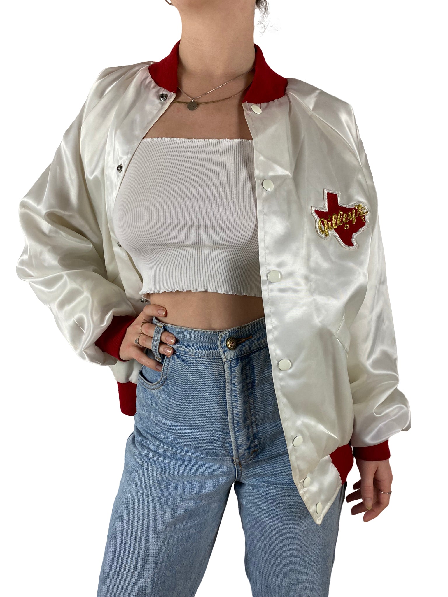 Vintage Active Generation Bomberjacke Gilleys Pasadena Texas L - RareRags