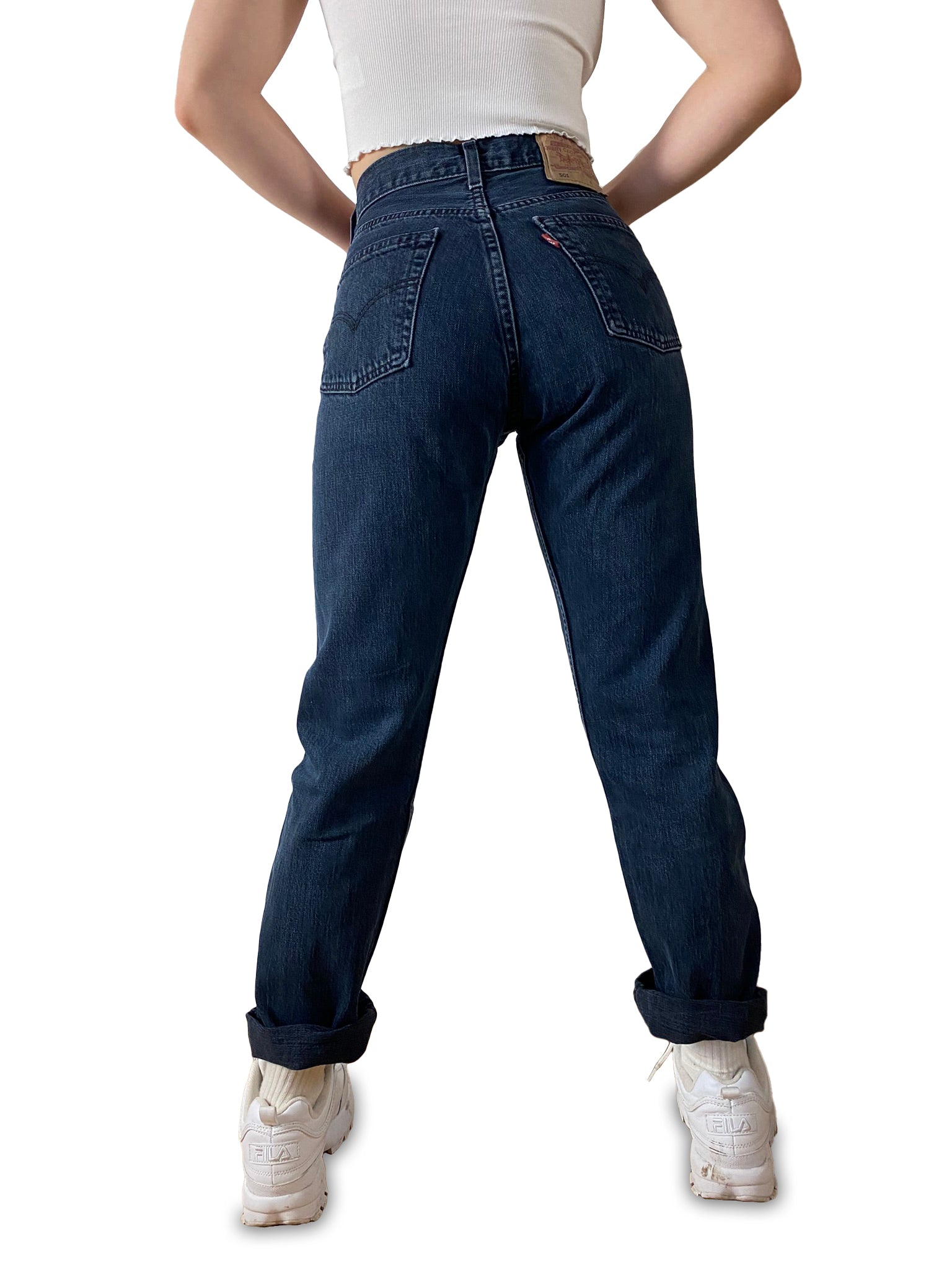 Vintage Levis Jeans 501 Basic Schwarz Grau W 29 L 30 - RareRags