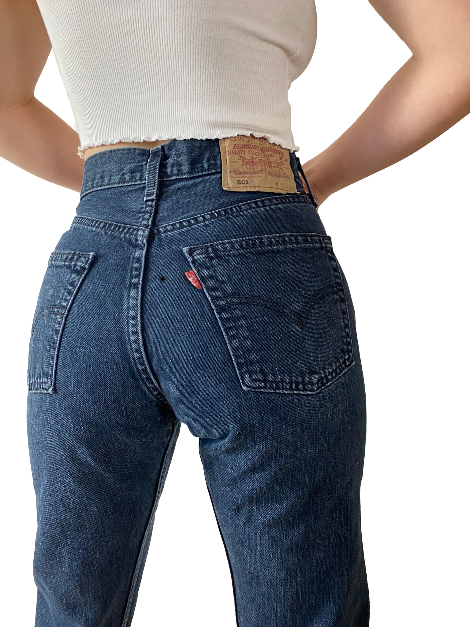 Vintage Levis Jeans 501 Basic Schwarz Grau W 29 L 30 - RareRags