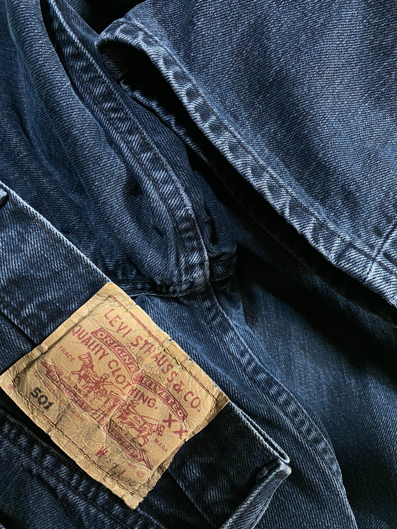 Vintage Levis Jeans 501 Basic Schwarz Grau W 29 L 30 - RareRags