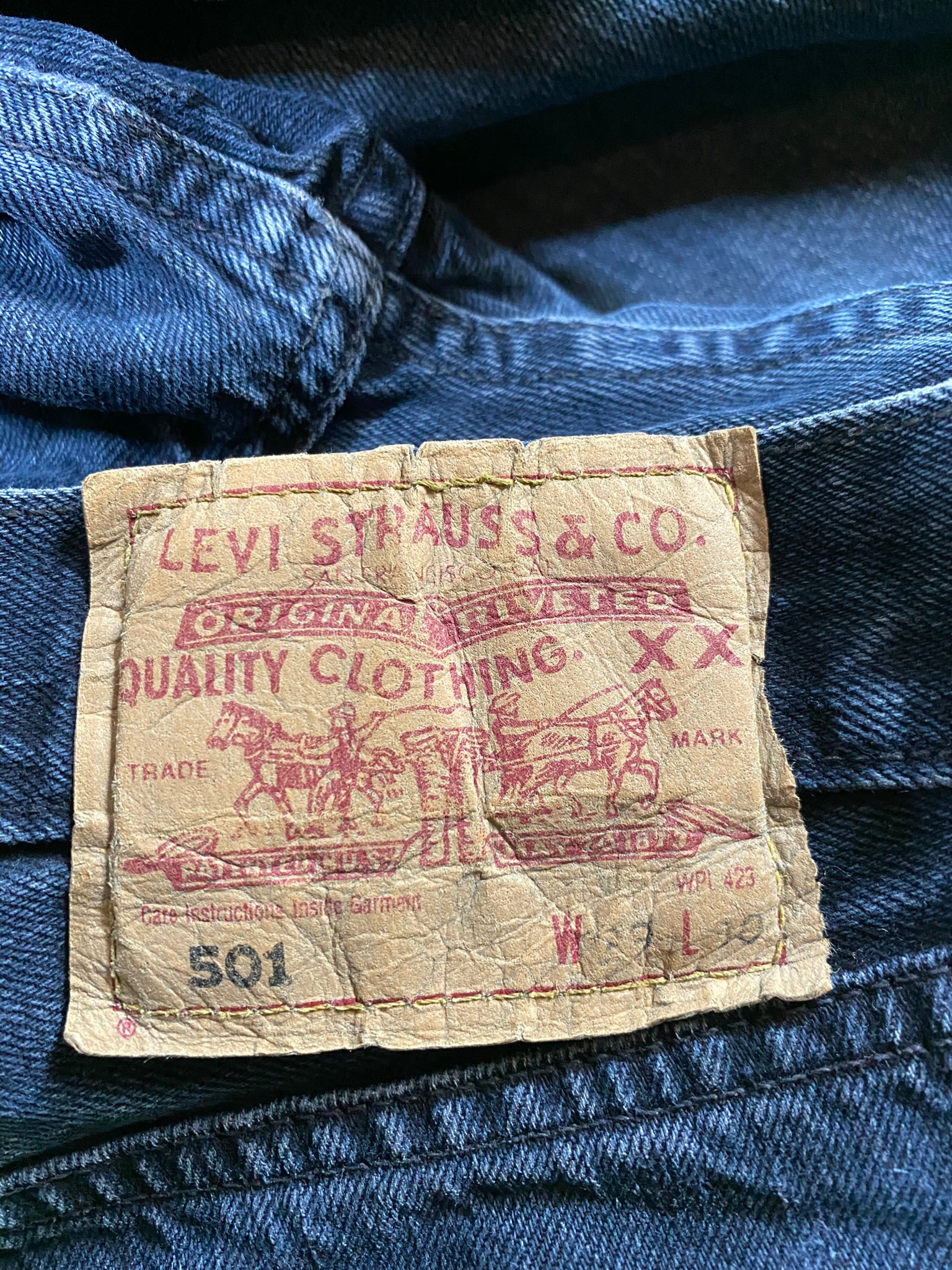 Vintage Levis Jeans 501 Basic Schwarz Grau W 29 L 30 - RareRags