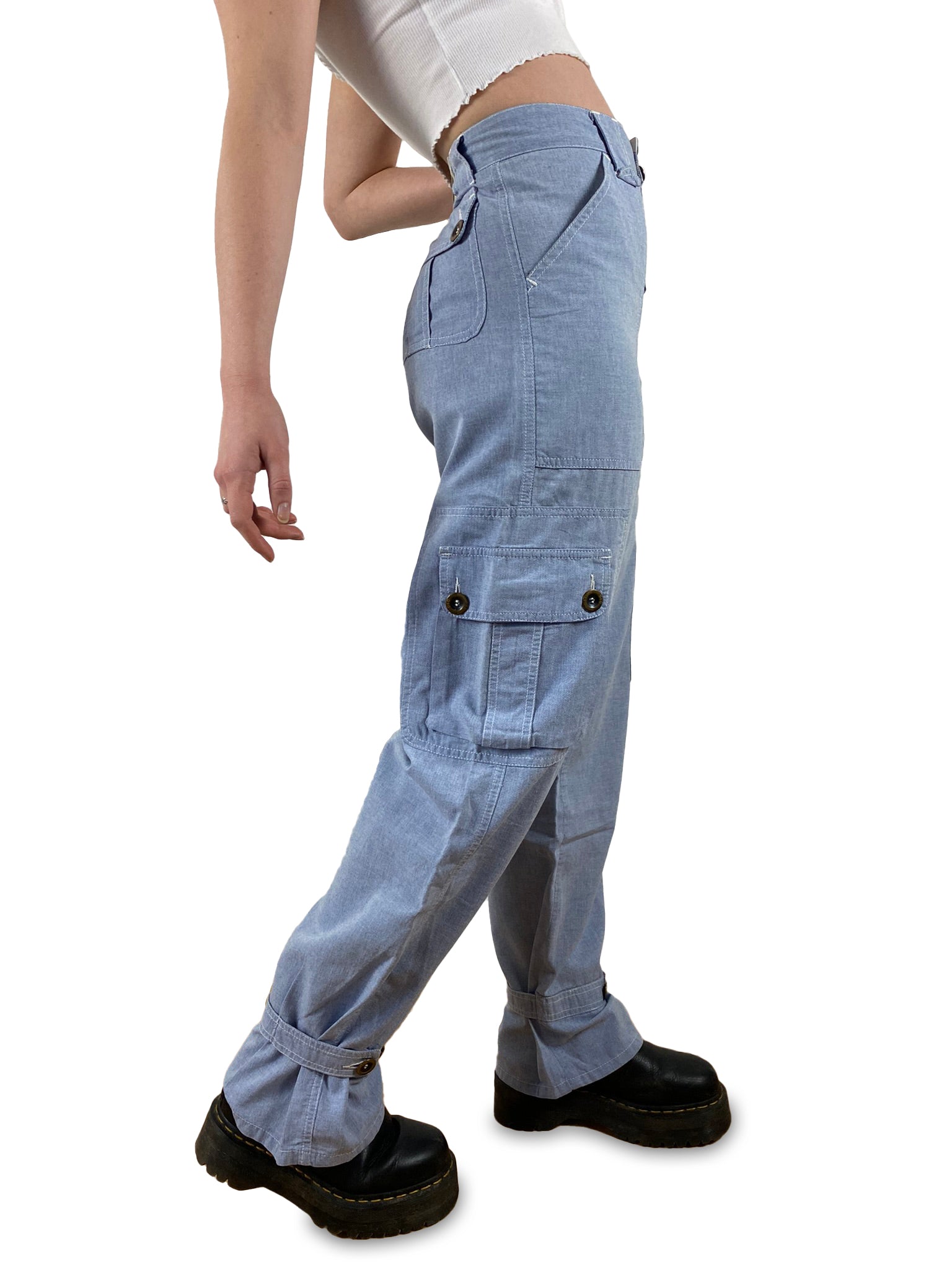 Y2K Dolce & Gabbana Cargohose Made in Italy Hellblau S-M - RareRags