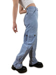Y2K Dolce & Gabbana Cargohose Made in Italy Hellblau S-M