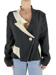 Vintage Designer Blazer Vivian Paris Exclusiv Schwarz Weiß S-M
