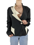 Vintage Designer Blazer Vivian Paris Exclusiv Schwarz Weiß S-M