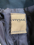 Vintage Designer Blazer Vivian Paris Exclusiv Schwarz Weiß S-M