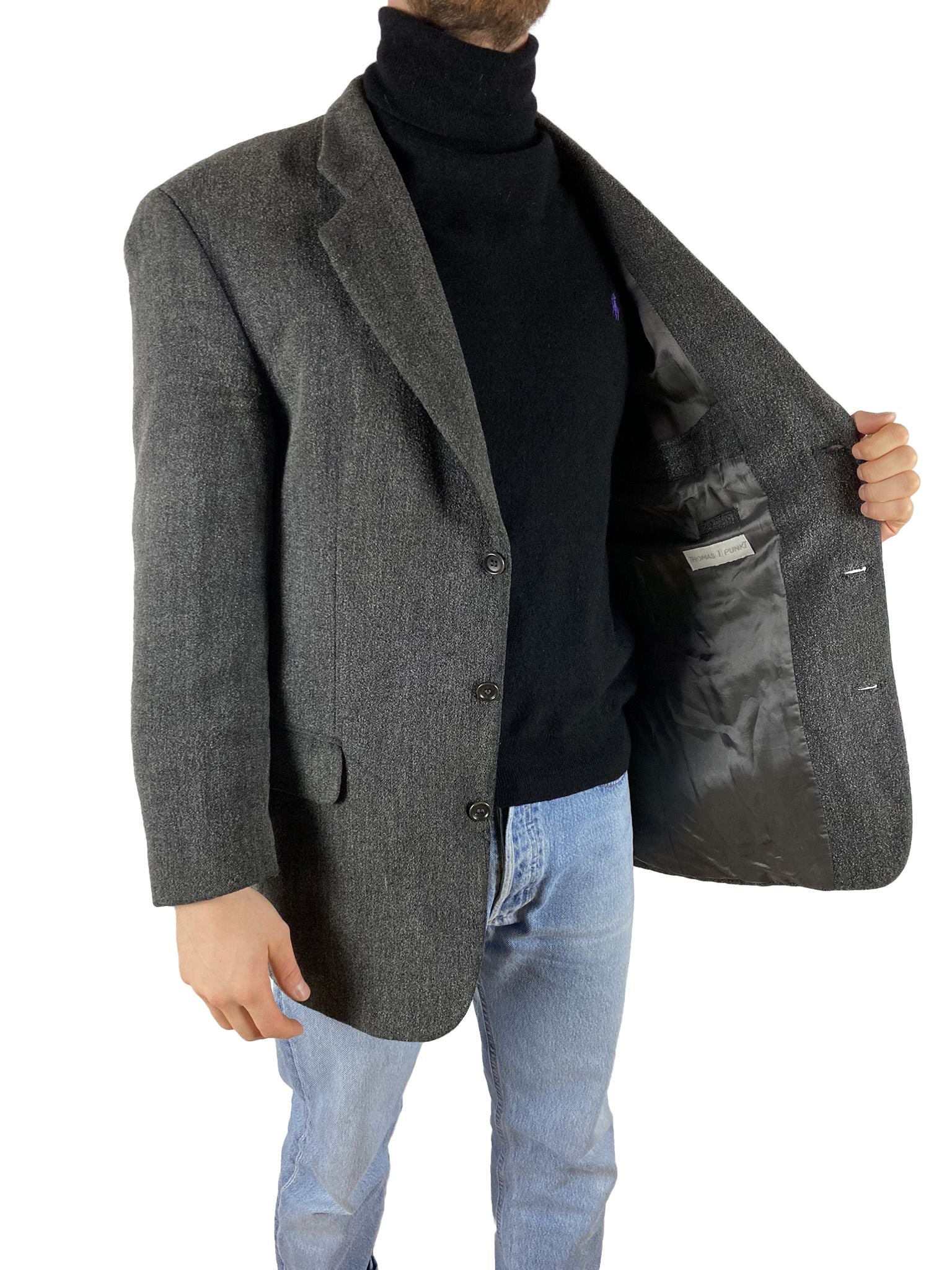 Basic Thomas I Punkt Jackett/Sakko Anthrazit L - RareRags
